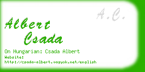 albert csada business card